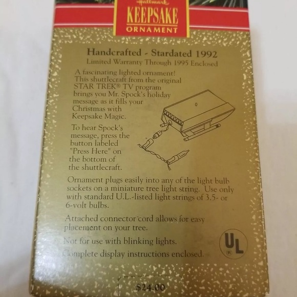 HALLMARK KEEPSAKE magic series LIGHT & VOICE 1992 SHUTTLECRAFT GALILEO - Picture 6 of 7